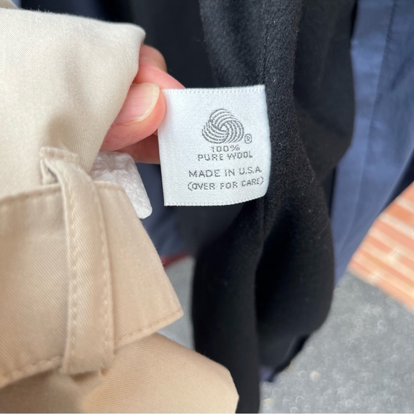 Navy silky trench coat. Jones New York. Size 12 petite - Picture 9 of 13